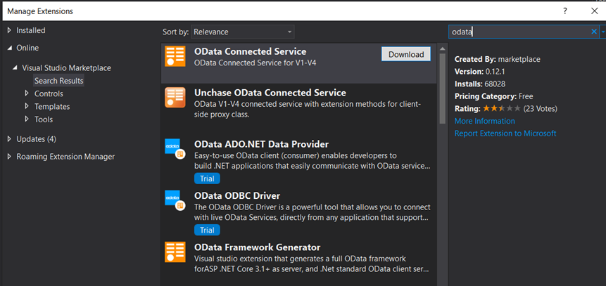 Developing OData in Visual Studio